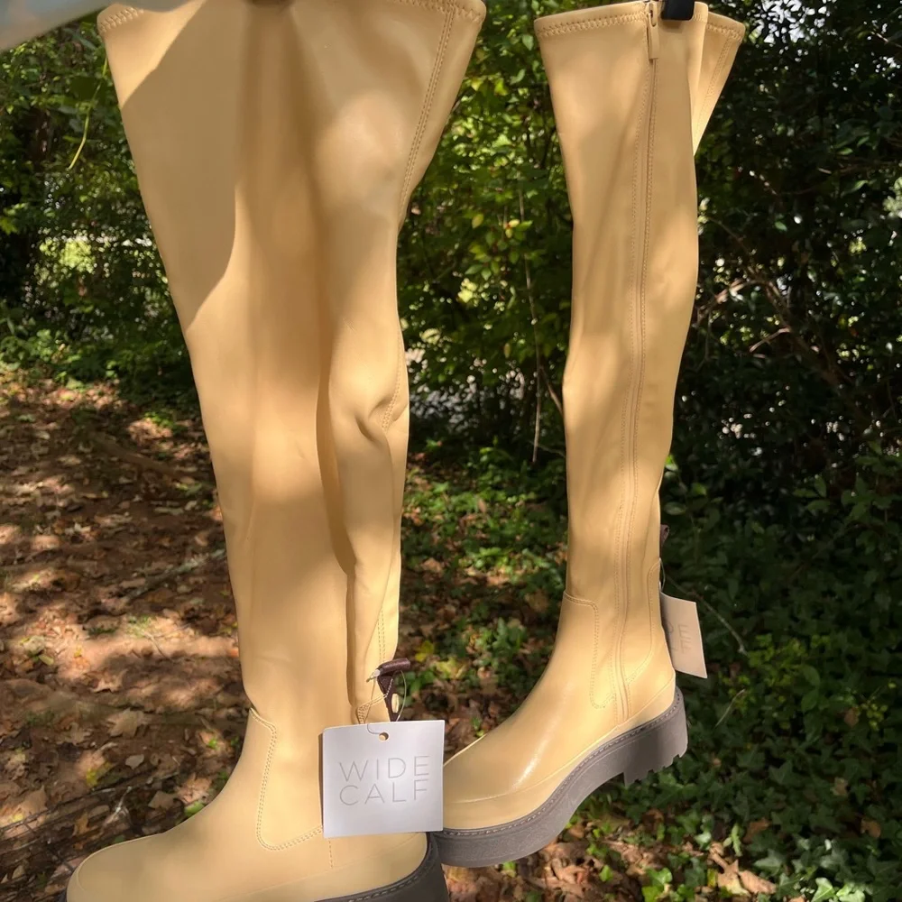 🆕.Franco Sarto Beige Over the Knee Boots Size 6